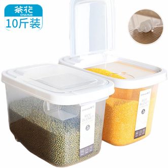 茶花（CHAHUA）  米桶 储米箱面粉桶米缸收纳箱米盒子 大米罐储米桶10斤升级款