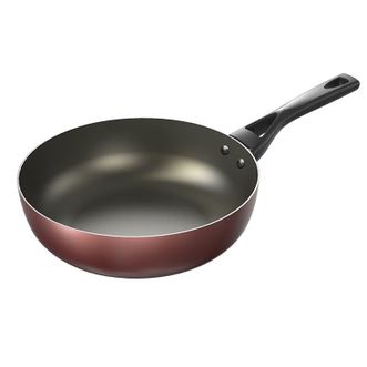 爱仕达/ASD  不粘锅家用炒菜锅 28CM麦饭石色平底煤气灶专用 红色