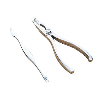 张小泉  吃螃蟹工具夹子 大闸蟹钳夹剥蟹304家用拆蟹钳子 礼盒装蟹两件 两件套 J1.B1.003-3