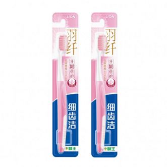 狮王（Lion）  细齿洁牙龈倍护细毛牙刷x2支（颜色随机发货）