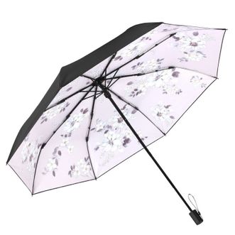 天堂伞  雨伞  三折黑胶防晒遮阳伞  八骨晴雨两用伞  33623E  花语凝香