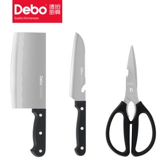 Debo  德铂艾力克菜刀水果刀剪刀套装 3件套