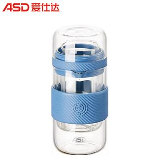 爱仕达/ASD  茶道旅行泡茶杯360ml容量茶水分离杯玻璃杯便携水杯男女士通用款RWB36B6Q-LB蓝色