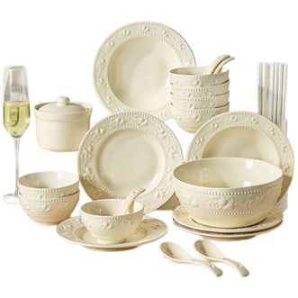 康巴赫  陶瓷瓷艺浮雕餐具11头 LPB-CYFD011