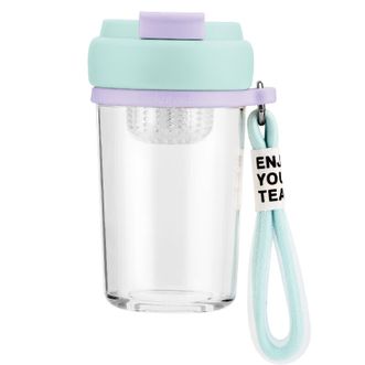 乐扣乐扣  磁弹杯 玻璃水杯泡茶杯磁吸茶水分离杯子男女户外便携 550mL绿色LLG953GRN