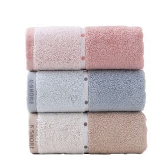 金号  亲肤纯棉洗脸毛巾新疆长绒棉全棉加厚情侣洗澡面巾柔软吸水耐用不易掉毛洗脸巾LH1314 蓝红棕3条装