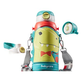 Bc Babycare  儿童保温杯吸管杯316不锈钢1岁以上大容量保温水杯带提绳儿童水杯 巴特勒恐龙600ml