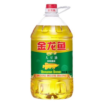 金龙鱼  精炼一级大豆油  非转基因食用油  大豆油  优质桶装家用炒菜油  5L大桶装