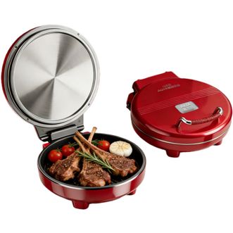 奥克斯  电饼铛304不锈钢0涂层家庭用2000W大火力双面加热加大加深烙饼锅煎饼多功能电煎锅加大加深