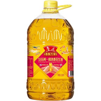 鲁花 花生油 香飘万家食用油 5S一级物理压榨 特香纯正 3.06L