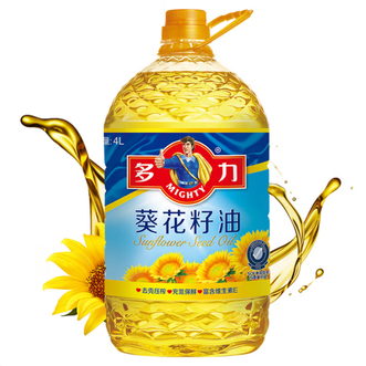 多力  葵花籽油食用油4L  去壳压榨/充氮保鲜/0反式脂肪酸