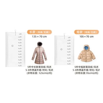 太力/TAILI  维纳斯吊挂收纳免抽气挂式压缩袋羽绒服收纳袋大衣西装防尘罩2件套 无泵   AY878
