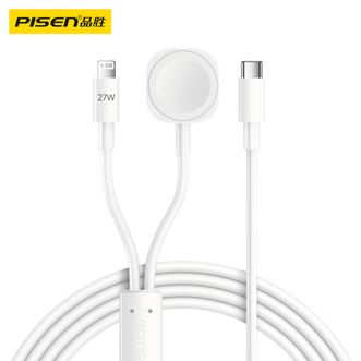 品胜/Pisen  苹果线+iWatch手表无线充 苹果数据线手表充电器线二合一快充适用iPhone14/13/12手机iwatchS10/9/8/7/6/SE/Ultra磁吸底座