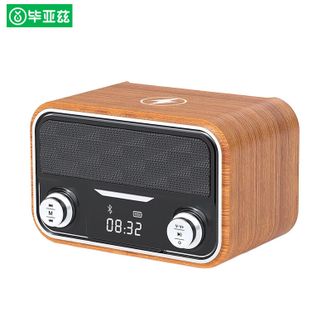 毕亚兹/Biaze  无线蓝牙音箱 YX106木色 高颜值 重低音 专业喇叭