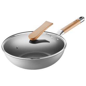 炊大皇  炒锅不粘锅家用炒菜电磁炉专用燃气通用316L不锈钢平底锅具 CG32QY