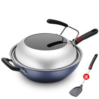 炊大皇（COOKER KING）  家用厨房无烟炒菜锅32cm B50335 不挑炉灶