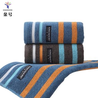 金号  新疆棉加厚纯棉毛巾 76*35cm 110g 专用洗脸毛巾 全棉加厚加大洗澡巾 柔软吸水面巾（棕棕蓝3条装 ）
