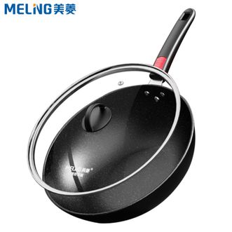 美菱/MELNG  不粘炒锅32cm家用炒菜锅多功能铁锅加深加大锅身轻油丝滑不粘