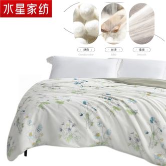 水星家纺  被子蚕丝被舒爽睡眠四季夏被丝滑贴身花朝半夏莱赛尔蚕丝被