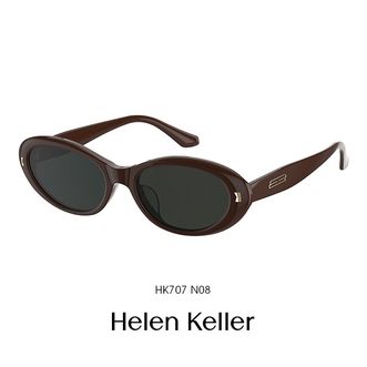 海伦凯勒（Helen Keller）  新款复古猫眼小椭圆墨镜潮流太阳镜 HK707N08