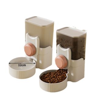 阔庭  猫咪挂式喂水喂食器组合2728 粉色/灰色可选