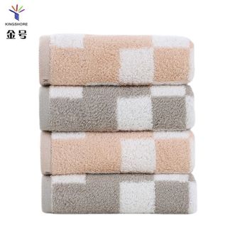 金号  纯棉家用洗脸毛巾 110g 全棉加厚柔软吸水 绿绿棕棕4条装