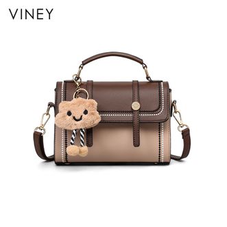 viney  新款真皮剑桥包女高级感手提单肩斜挎小方包 V92599