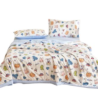 洁丽雅/Grace  100%新疆棉花夏被空调被水洗夏凉被夏季单/双人薄被芯 动物乐园（多尺寸可选）