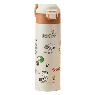史努比（SNOOPY）  500ml保温杯大容量儿童水壶耐高温学生户外防摔便携喝水杯子SNP7101颜色随机