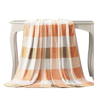 富安娜/Fuanna  单层法兰绒毯-甜橙时光100*140cm橙