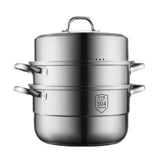 炊大皇/Cookerking  三层蒸锅ZG26ZBW家用复合底汤锅蒸馒头包子可视可立高拱盖26cm