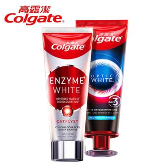 高露洁/Colgate  速感白美白牙膏85g+无水酵素牙膏101g  去烟渍去黄亮白 包装随机