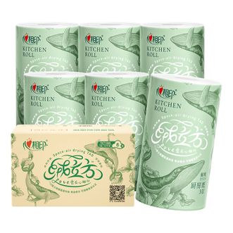 心相印  TKT1085（电商箱装）绒立方6粒装85节印花厨房纸巾