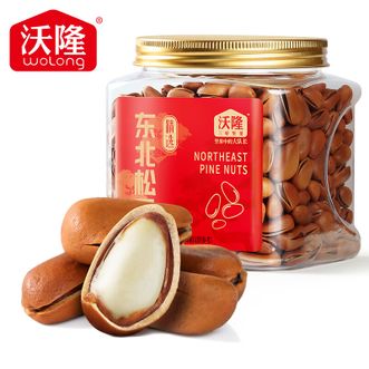 沃隆  开口松子308g罐装东北红松手剥大颗粒原味坚果炒货零食