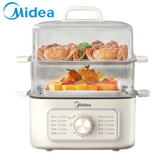 美的/Midea  电蒸锅  上蒸下煮多功能锅 家用10.8L大容量蒸锅 加高蒸笼 早餐蒸煮一体机蒸蛋器    ZGE2323Z02