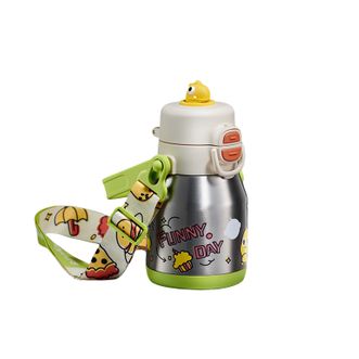 Bc Babycare  中大童吨吨三饮保温杯婴儿宝宝儿童喝水杯吸管水壶上学450ml  316L不锈钢 硅橡胶