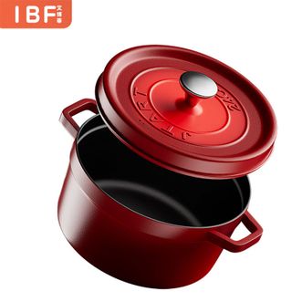 艾博菲（IBF）  醉红珐琅汤锅24cm 聚热保温焖炖锅炖汤锅炖煮锅铸铁汤锅 IBF2306TG