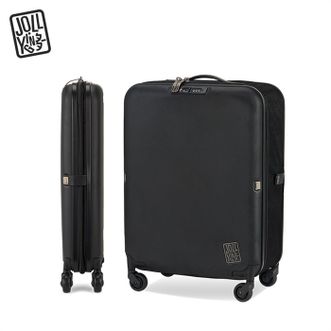 多一/JOLLYING   折叠行李箱拉杆箱 小型伸缩旅行箱加厚PC箱壳24寸 暗夜黑