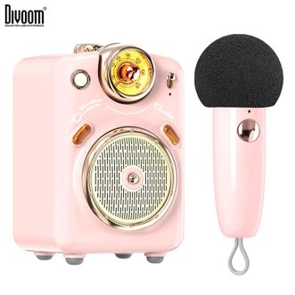 点音Divoom  迷你蓝牙小音箱 Fairy-ok·小魔女 家庭K歌音箱 话筒一体卡拉OK唱歌音响 户外便携式无线迷你音响 带麦克风生日礼物 【糖心粉】