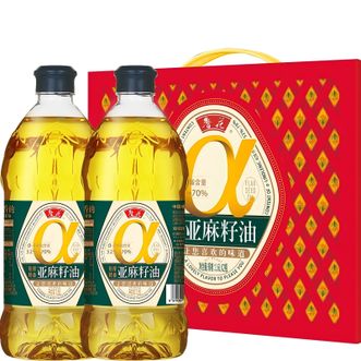 鲁花  亚麻籽油1.6L*2礼盒 压榨特香 礼盒装