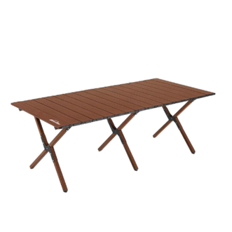 沃特曼/Whotman  蛋卷桌户外折叠桌椅野外轻量便携桌子大号75078胡桃木色大号桌