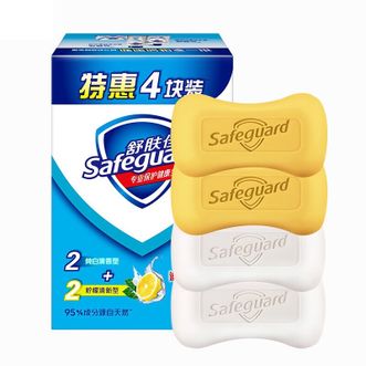 舒肤佳  香皂  100g*4块 (2纯白+2柠檬)  洗手洗澡柔肤沐浴皂家庭特惠装