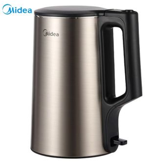 美的/Midea  电水壶 MK-PJ17A01 1.7升双层防烫防干烧不锈钢热水壶