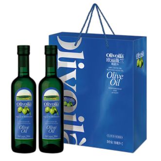 欧丽薇兰  纯正橄榄油500ml×2瓶礼盒装 云系列