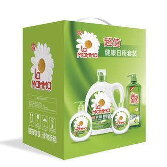 妈妈壹选天然皂液3kg+525+525ml+1.28kg妈妈壹选超值健康日用套装ZS621