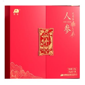 敖东  人参片大片礼盒  100克（50g/盒*2盒，直径1.4CM）