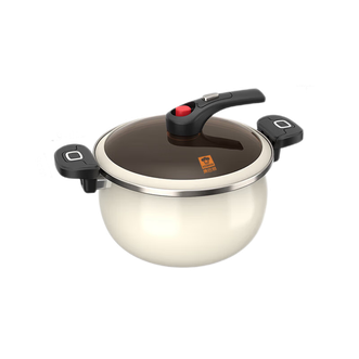 康巴赫  珐琅锅 微压煲汤锅 家用无涂层炖锅6.5L月光白KGF-T65W
