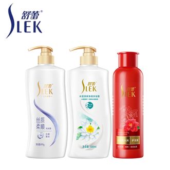 舒蕾/Slek  蚕丝柔顺洗护沐三件套1.7L  发水护发素沐浴露三件套大瓶家庭套装