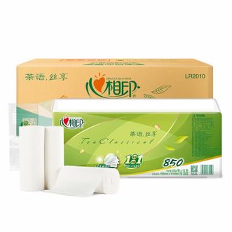 心相印  茶语丝享系列卷纸  无芯卫生纸  家用卷筒纸  4提共40卷装  4层85克10卷/提
