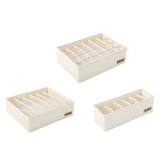 安巢家居/ANCHOW  居家收纳三件套（袜子24格收纳盒+内裤6格收纳盒+内衣6格收纳盒）  AJ308